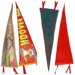 Vintage Felt Souvenir Pendants from Niagara Falls and Hoover Dam